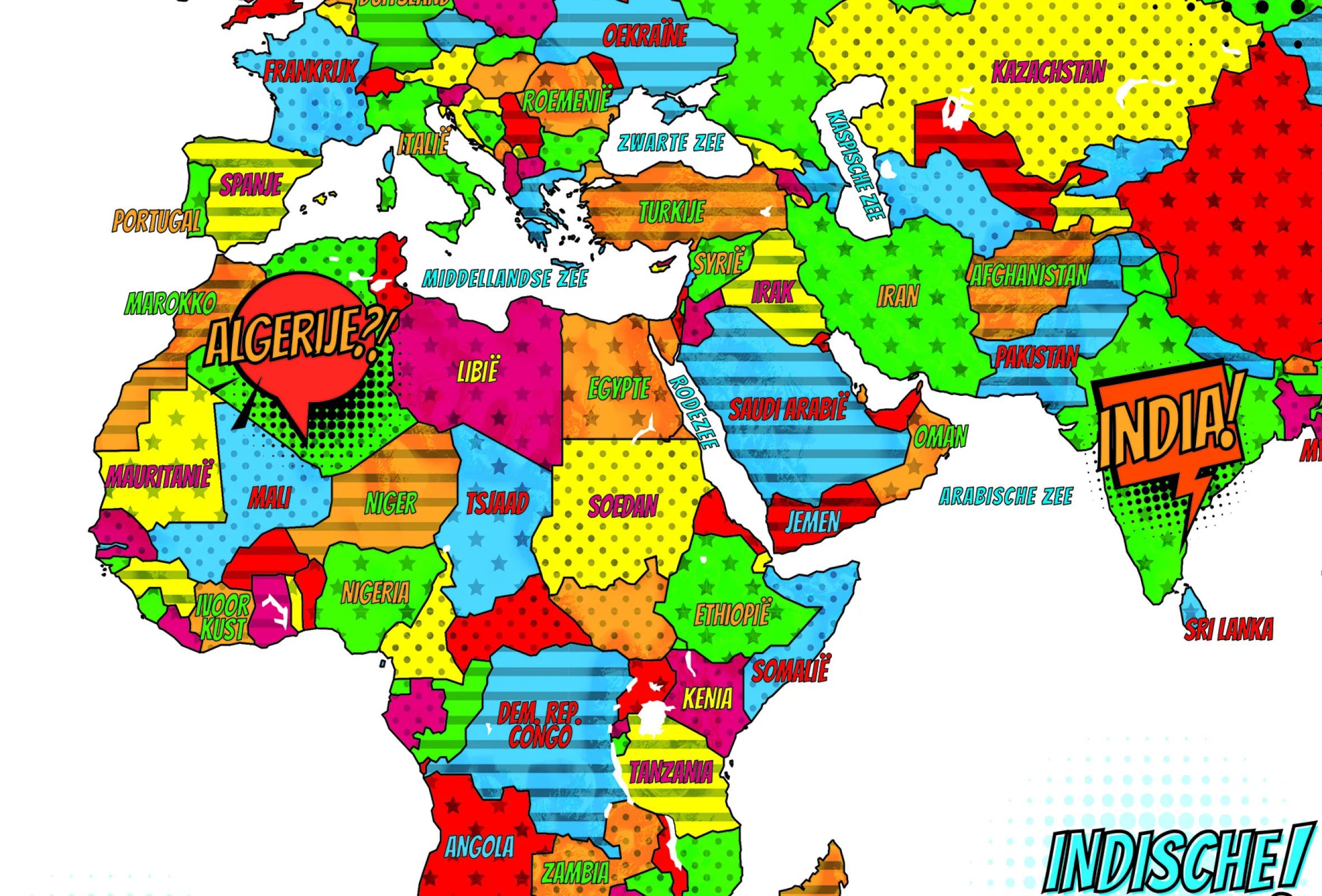 Popart Wereldkaart 1690