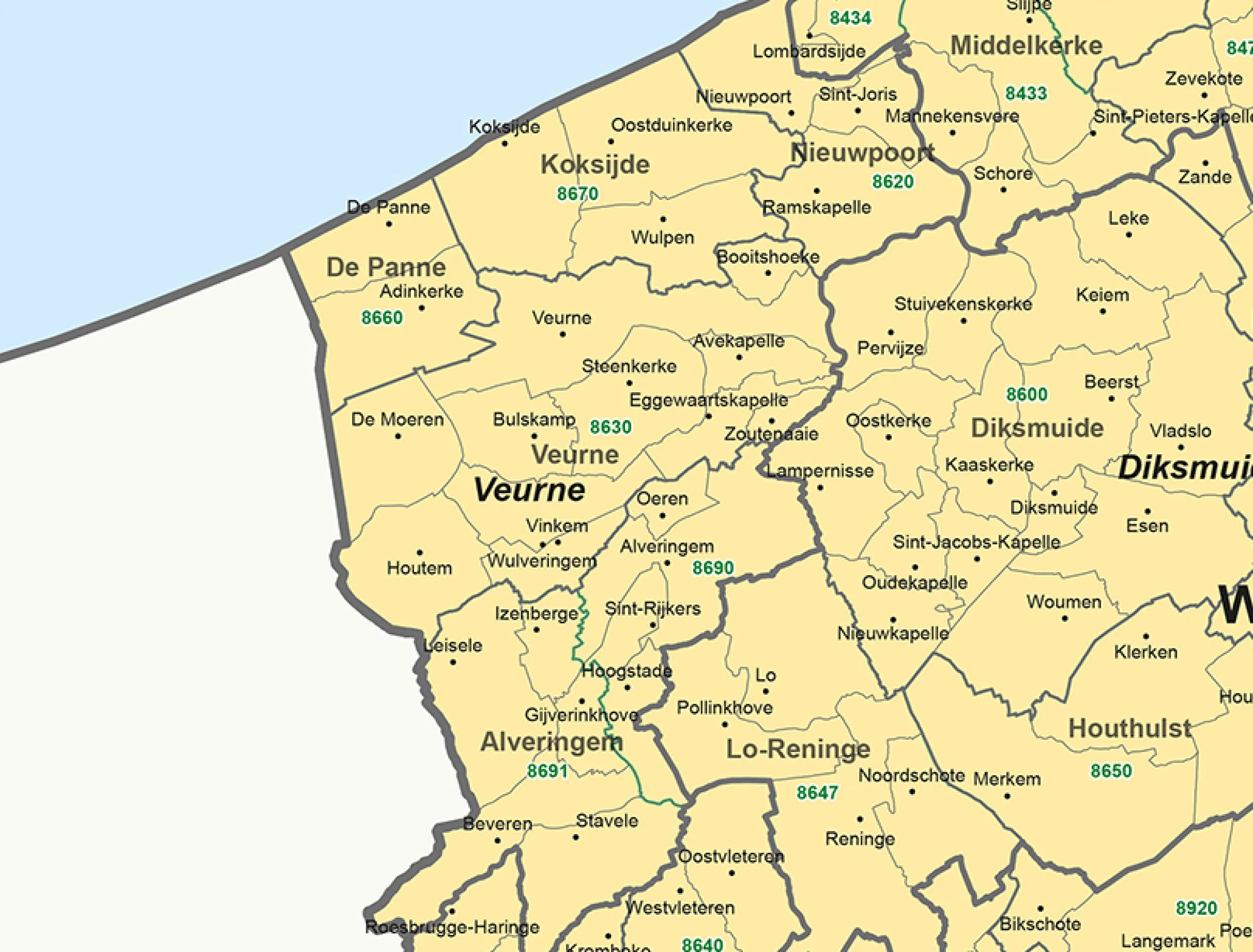 Postcode-/(Deel)Gemeente België 1- en 4-cijferig 1811
