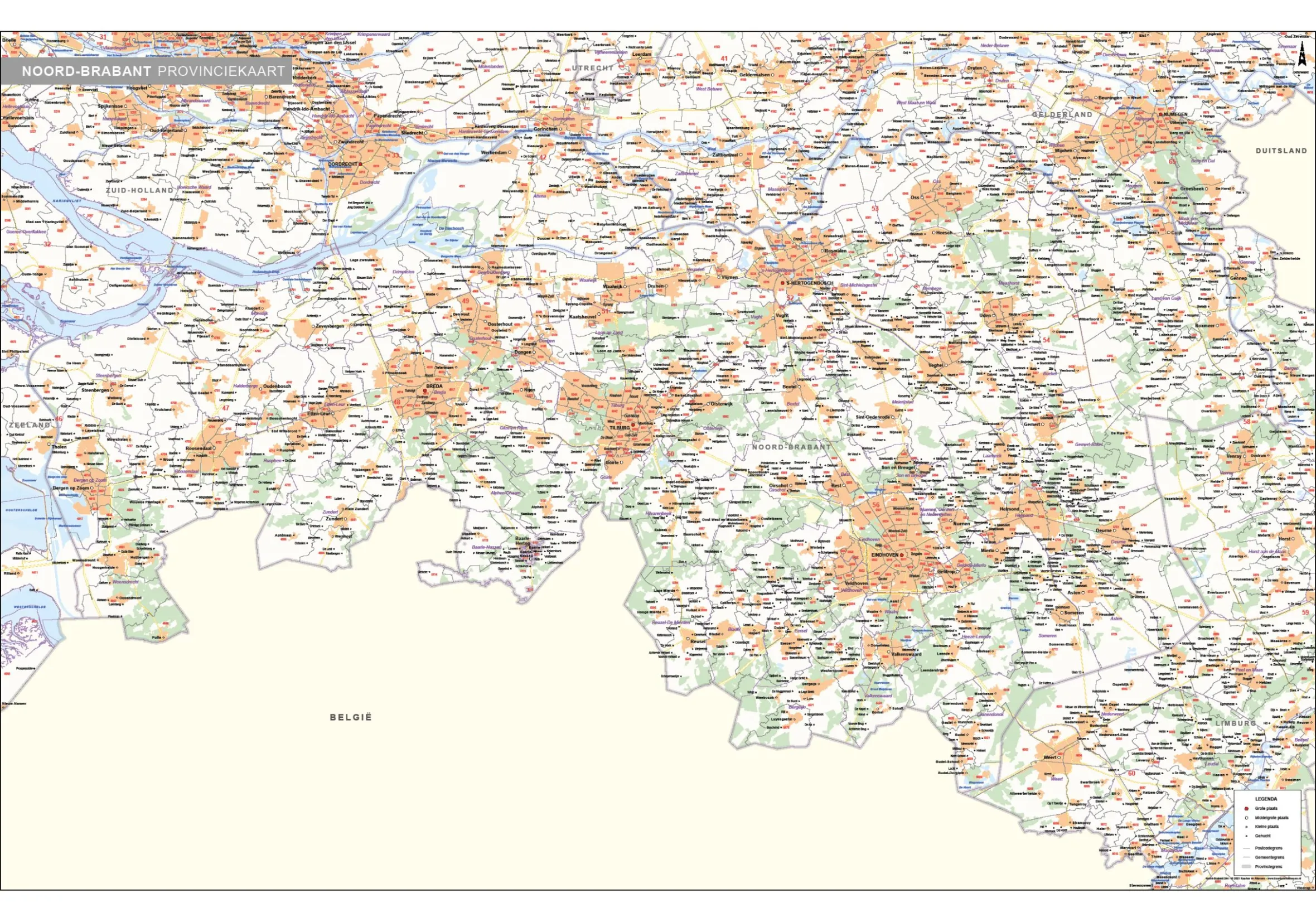 Postcode-/Gemeentekaart Noord-Brabant 244