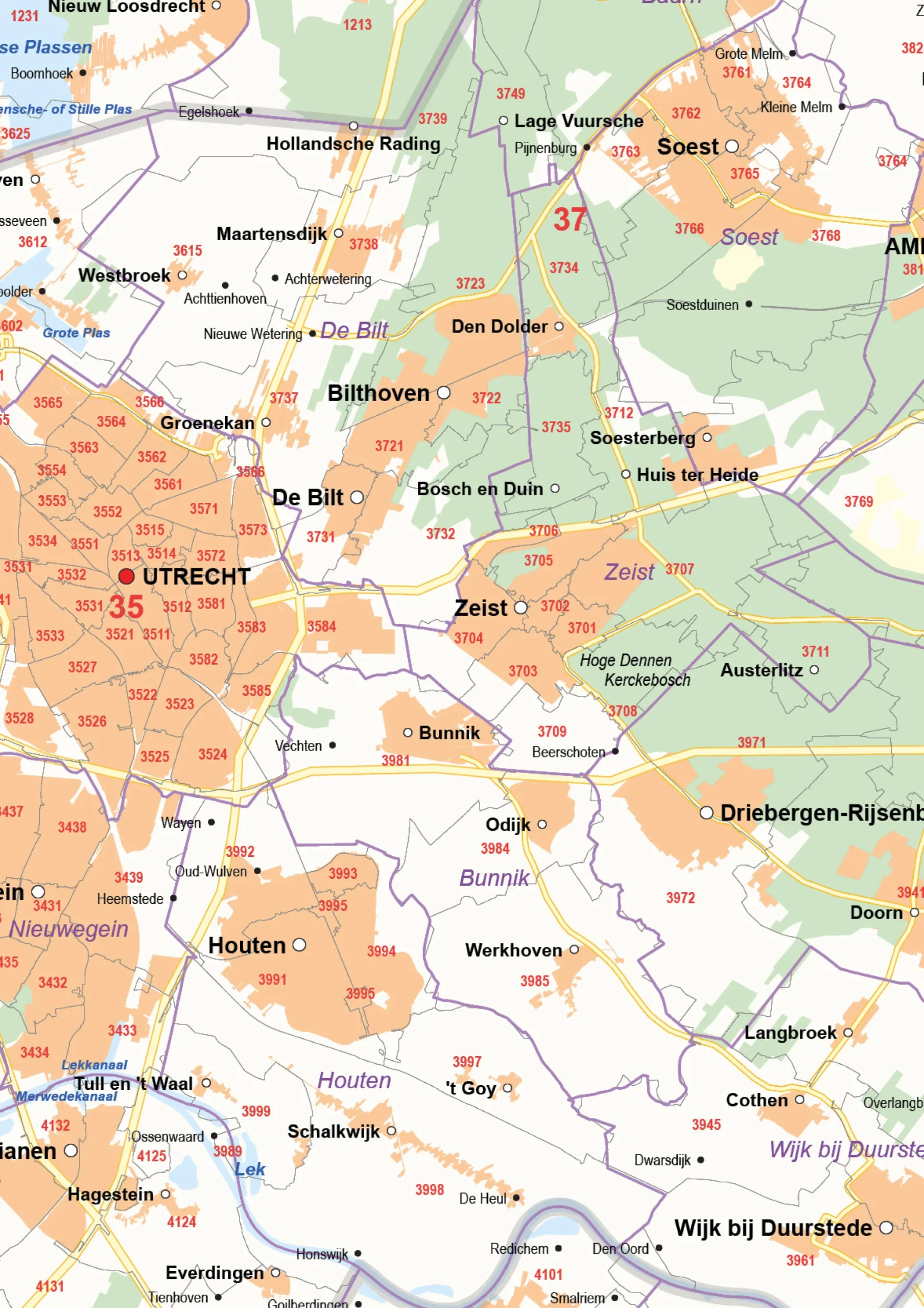 Postcode-/Gemeentekaart Utrecht 241