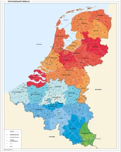 Postcodekaart Benelux 2-cijferig 761