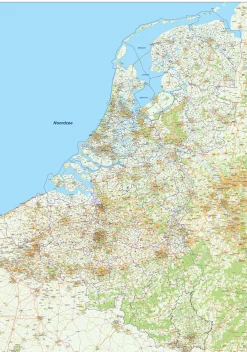 Postcodekaart Benelux 3-cijferig 200
