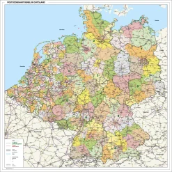 Postcodekaart Benelux + Duitsland 1408