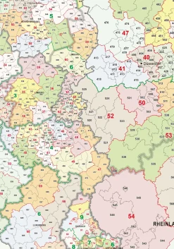Postcodekaart Benelux + Duitsland 3-cijferig 1392