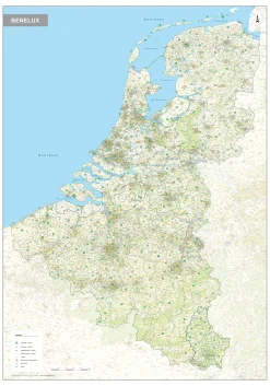 Postcodekaart Benelux 2- en 4-cijferig 1588