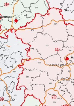 Postcodekaart Duitsland 286