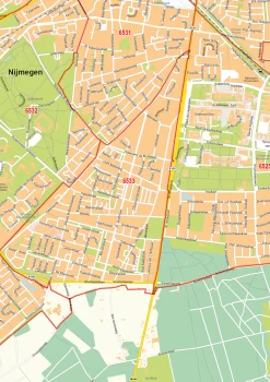 Postcodekaart Nijmegen 1757