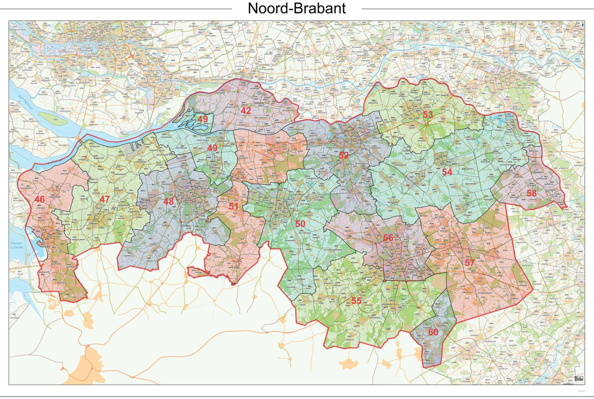 Postcodekaart Provincie Noord-Brabant 618