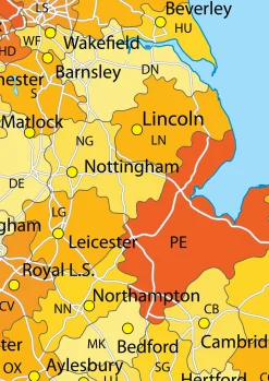 Postcodekaart United Kingdom 652