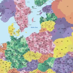 Postcodekaart van Europa 1381