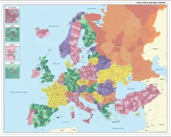Postcodekaart van Europa 1381