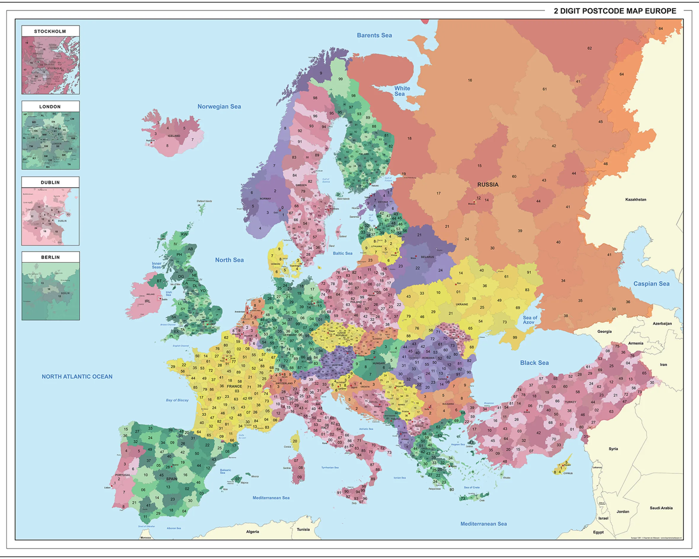 Postcodekaart van Europa 1381