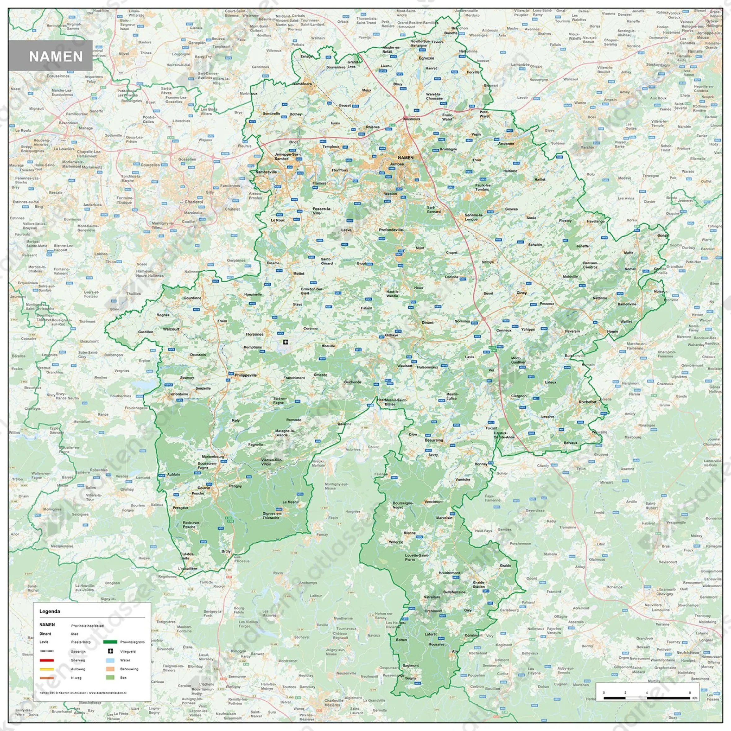 Provinciekaart Namen Natuurkundig 365