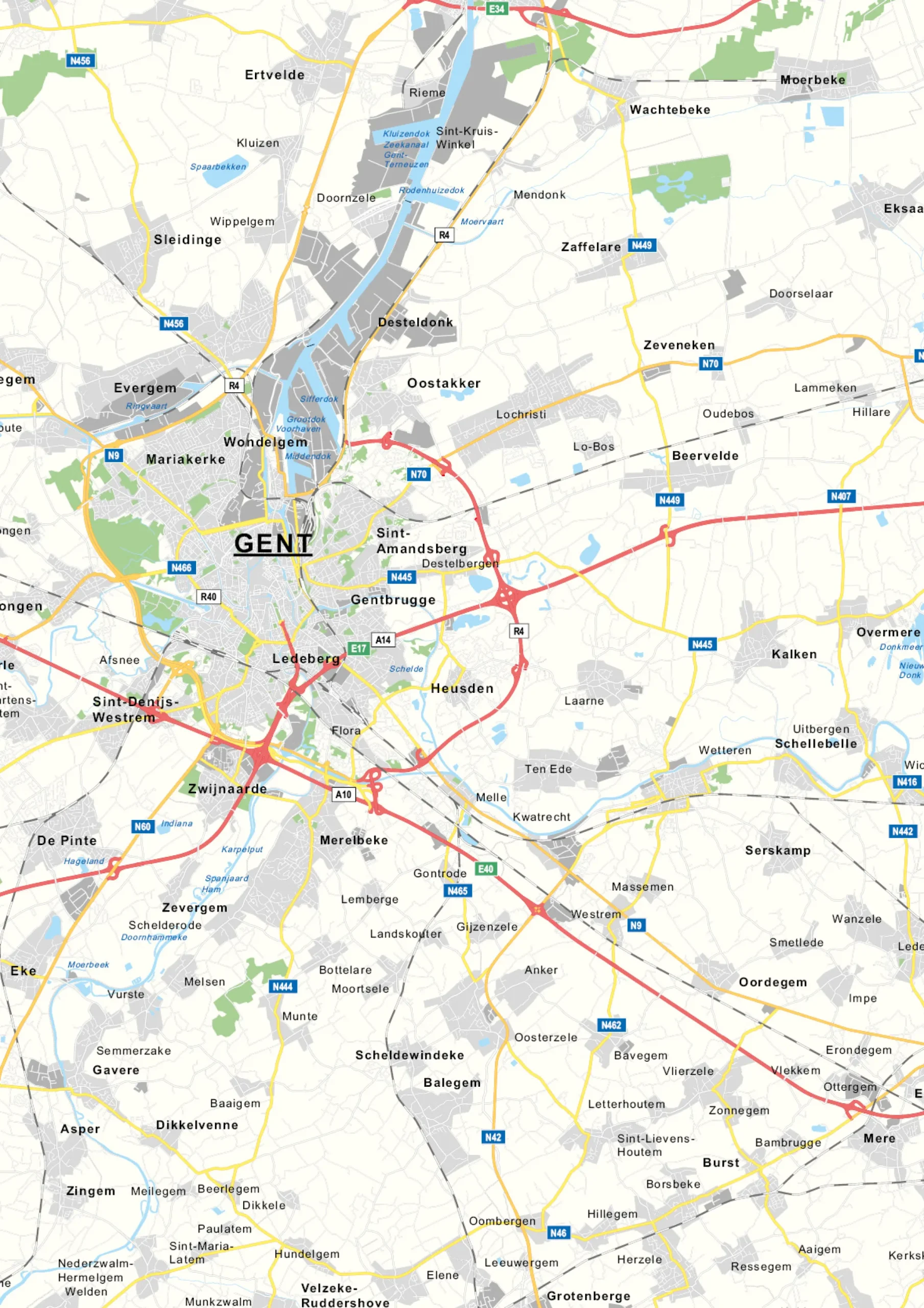 Provinciekaart Oost-Vlaanderen 348