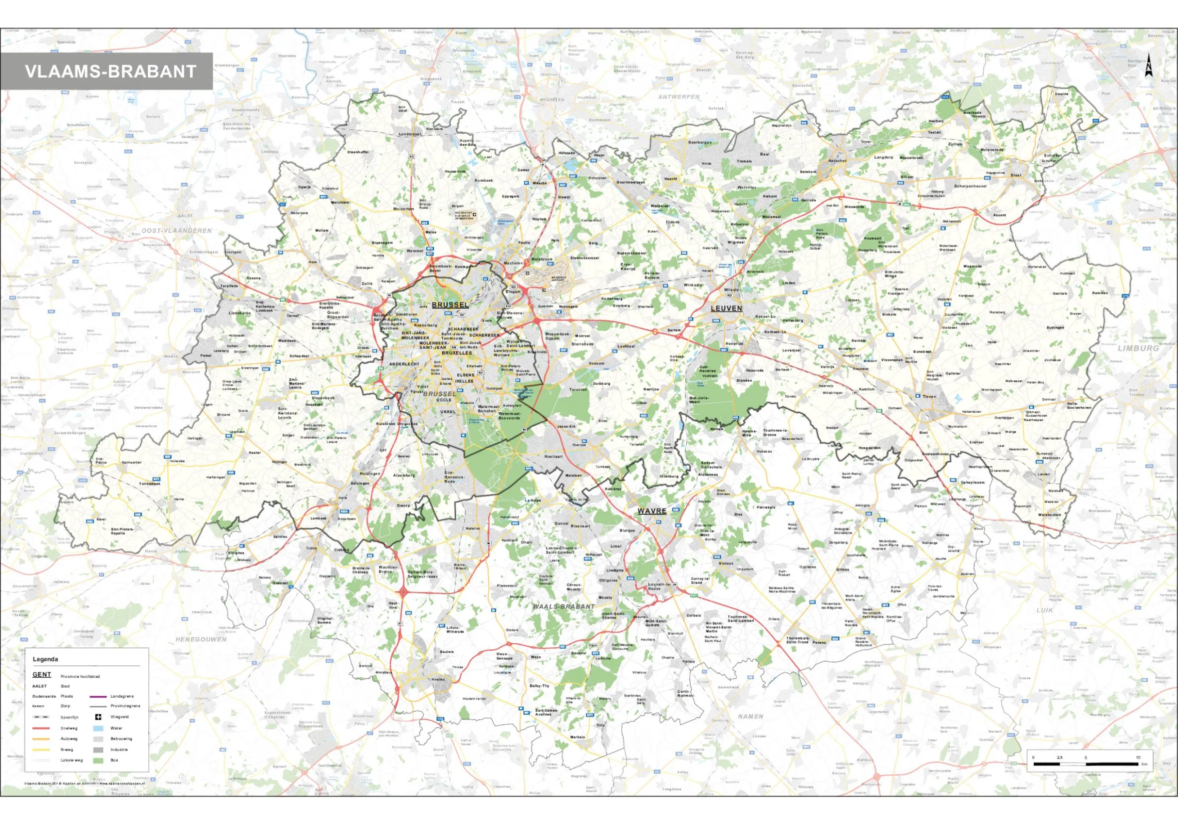 Provinciekaart Vlaams-Brabant 351
