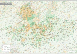 Provinciekaart Waals-Brabant Natuurkundig 363