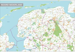 Regiokaart Noord Nederland 1800