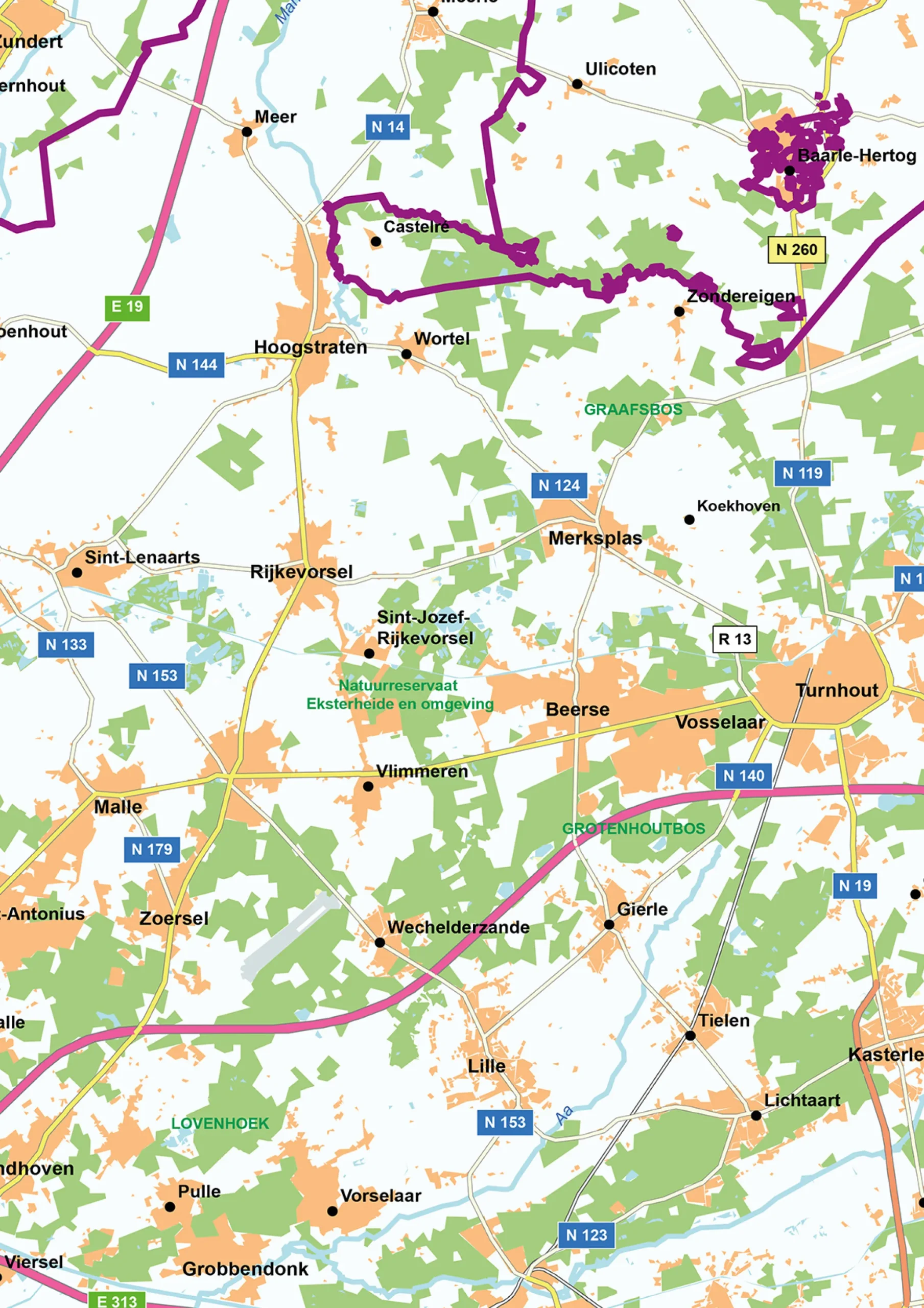 Regiokaart Zuid Nederland 1804