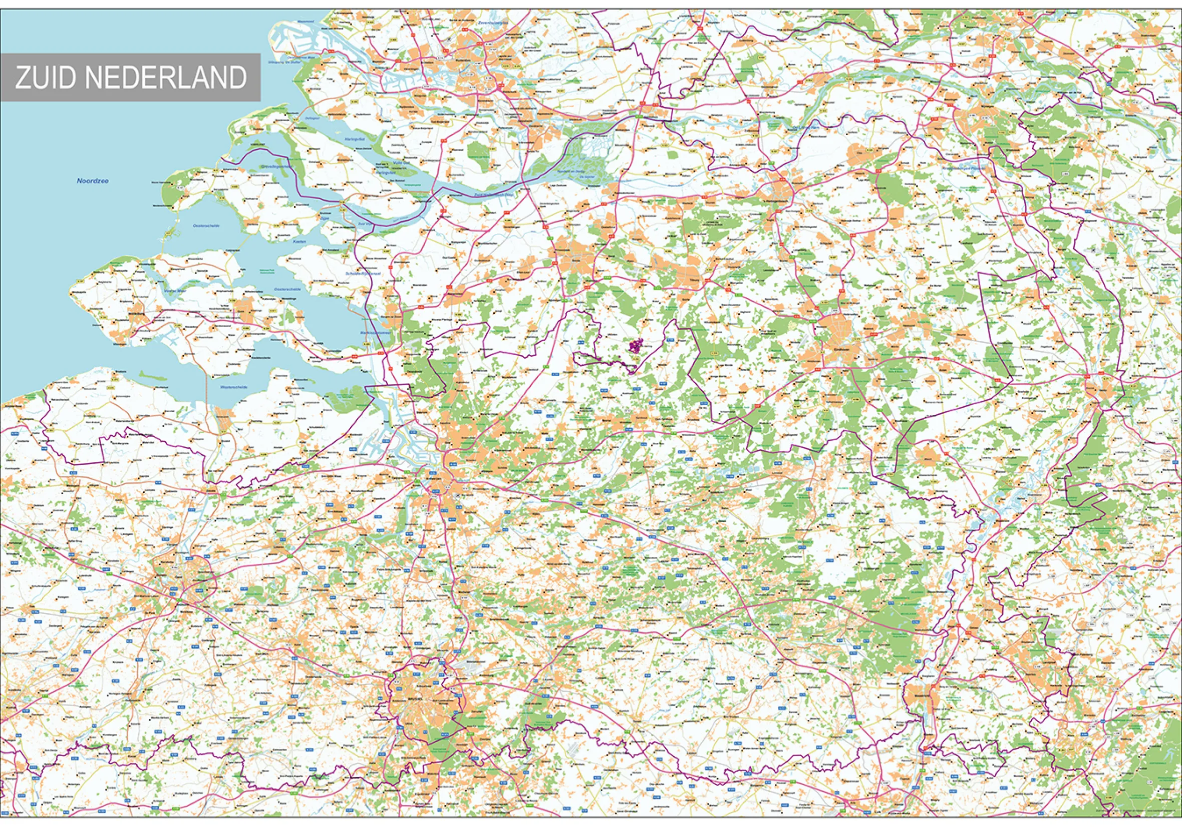 Regiokaart Zuid Nederland 1804
