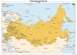 Rusland 3-cijferige postcodekaart 258