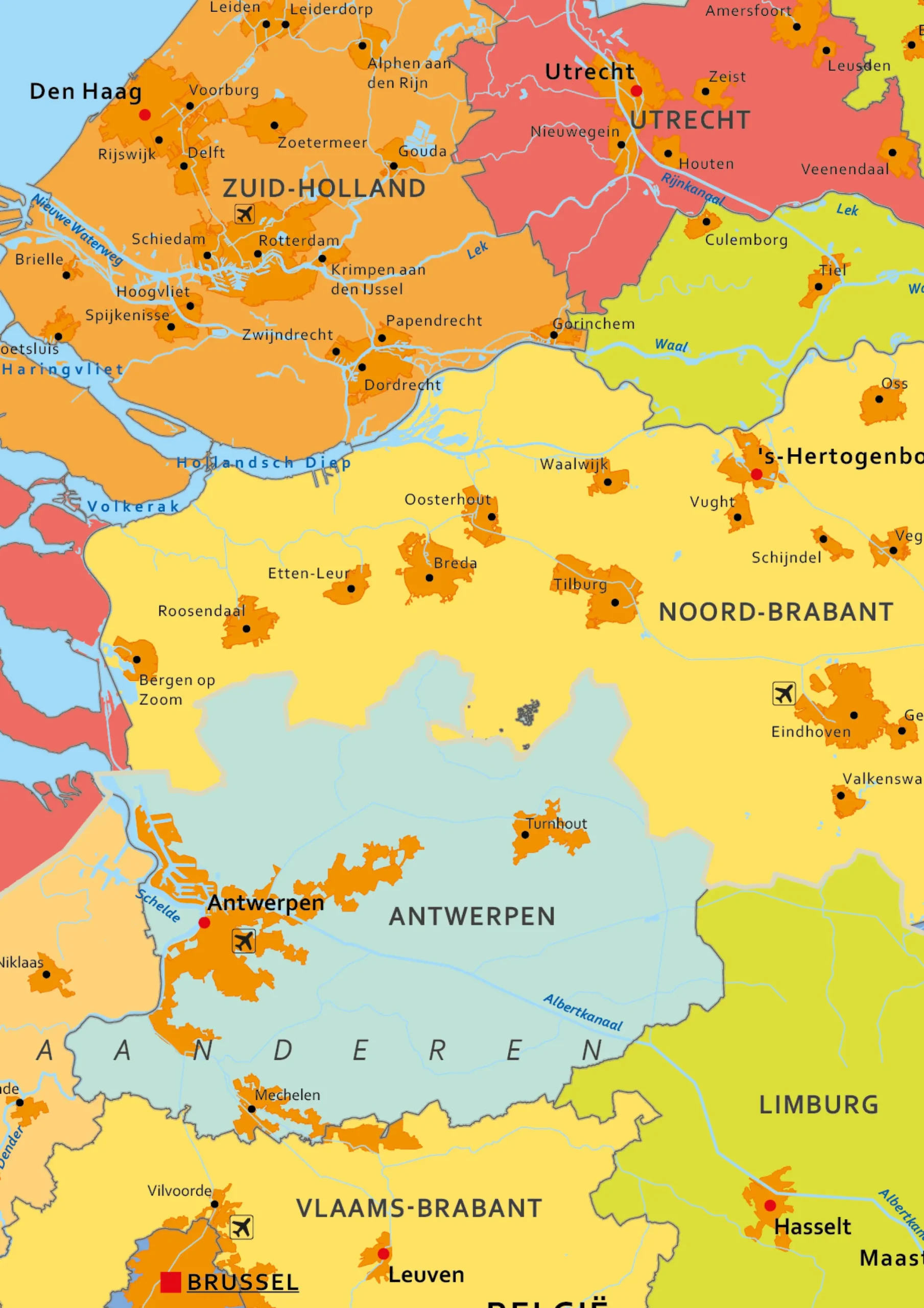 Schoolkaart Benelux 1742