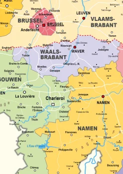 3 Schoolkaarten België/Europa/Wereld Gedetailleerd 1414