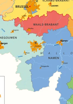 3 Schoolkaarten België/Europa/Wereld met vlaggen 1765