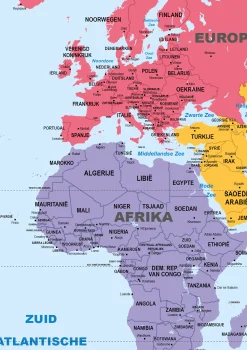 3 Schoolkaarten Nederland/Europa/Wereld 1297