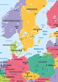 3 Schoolkaarten Nederland/Europa/Wereld 1297