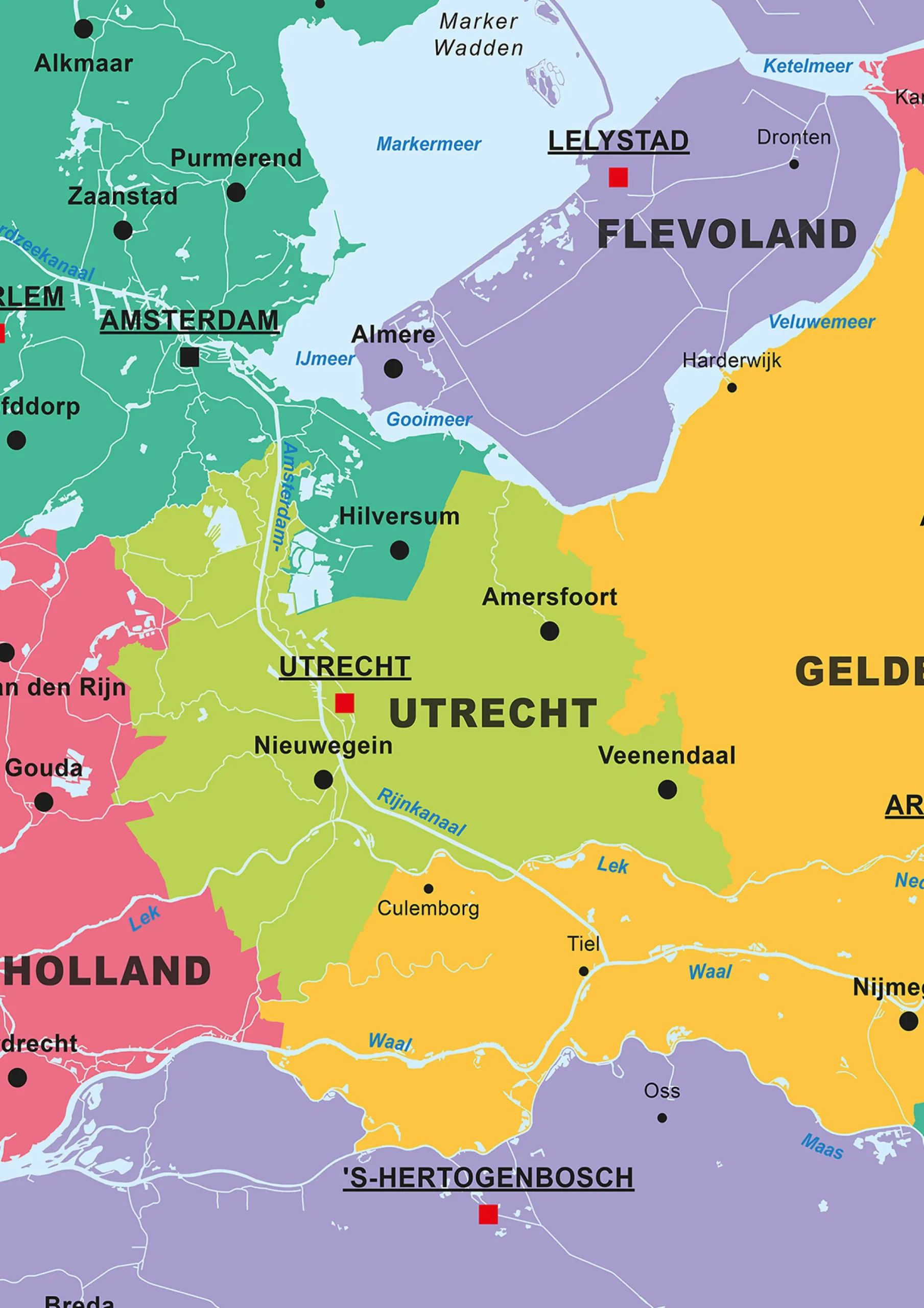 3 Schoolkaarten Nederland/Europa/Wereld 1297