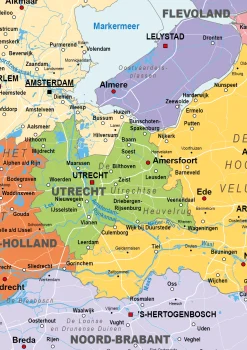 3 Schoolkaarten Nederland/Europa/Wereld Gedetailleerd 1412