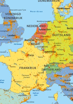 Schoolkaart Europa met vlaggen 1694