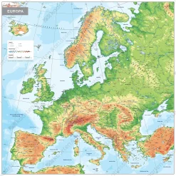 Schoolkaart Europa Natuurkundig 1792