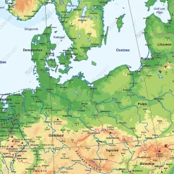 Schoolkaart Europa Natuurkundig 1792