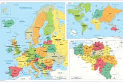 Schoolkaart Europa/Wereld/België 531