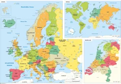 Schoolkaart Europa/Wereld/Nederland 299