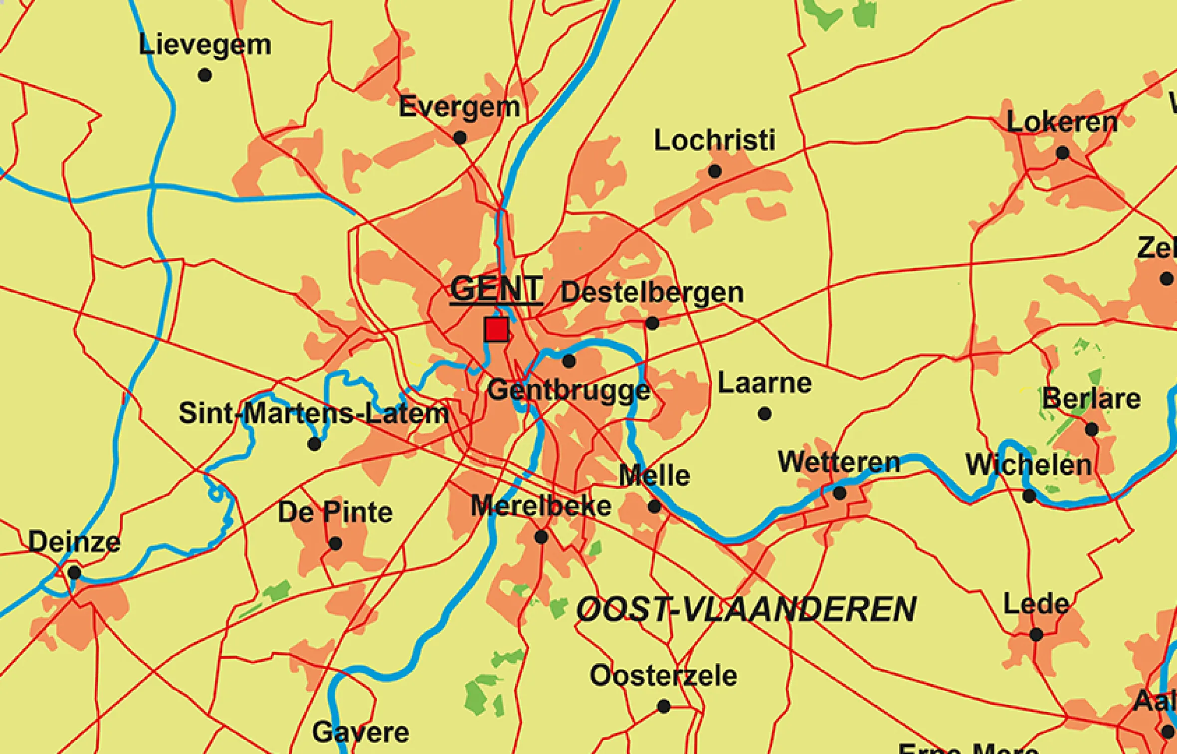 Schoolkaart Vlaanderen 1822