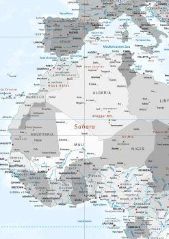 Silver Worldmap met reliëf 1268