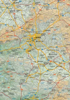 Spanje Kaart Natuurkundig 1569