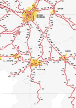 Spoorlijnenkaart België 1534