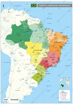 Staatkundige kaart Brazilië 1531