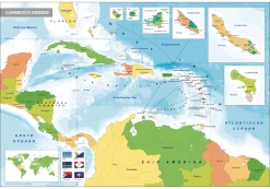 Staatkundige kaart Caribisch Gebied 1795