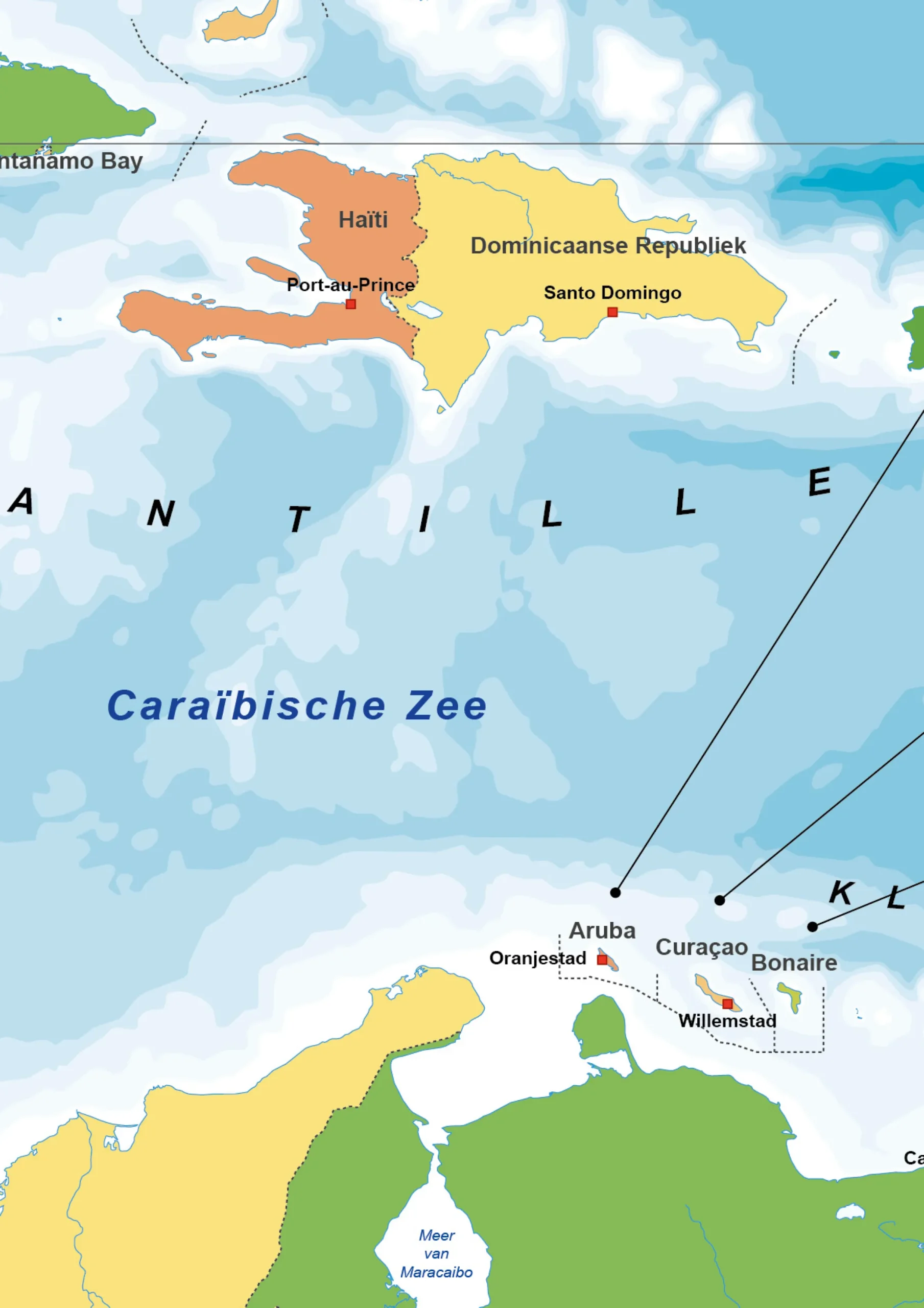 Staatkundige kaart Caribisch Gebied 1795