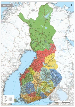 Staatkundige kaart Finland 1735