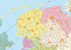 Staatkundige kaart 3 noordelijke provincies 1791