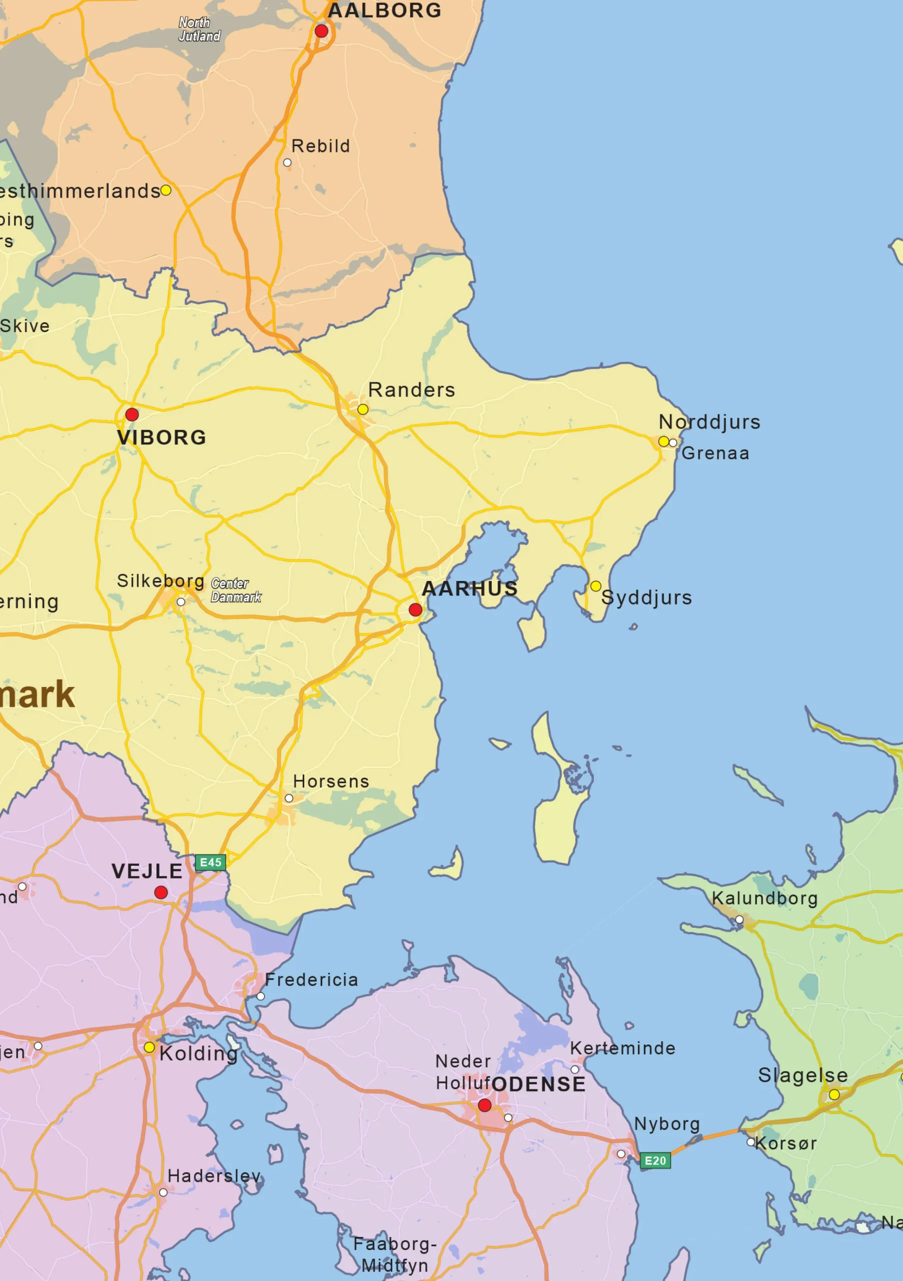 Staatkundige landkaart Denemarken 1430