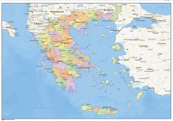 Staatkundige landkaart Griekenland 1438