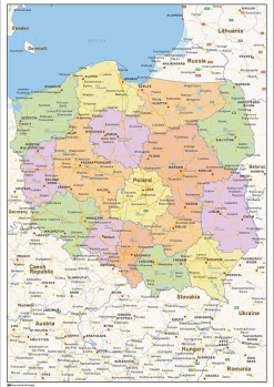 Staatkundige landkaart Polen 1458