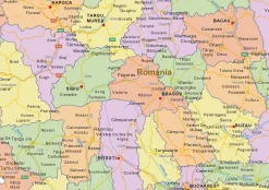 Staatkundige landkaart Roemenië 1464