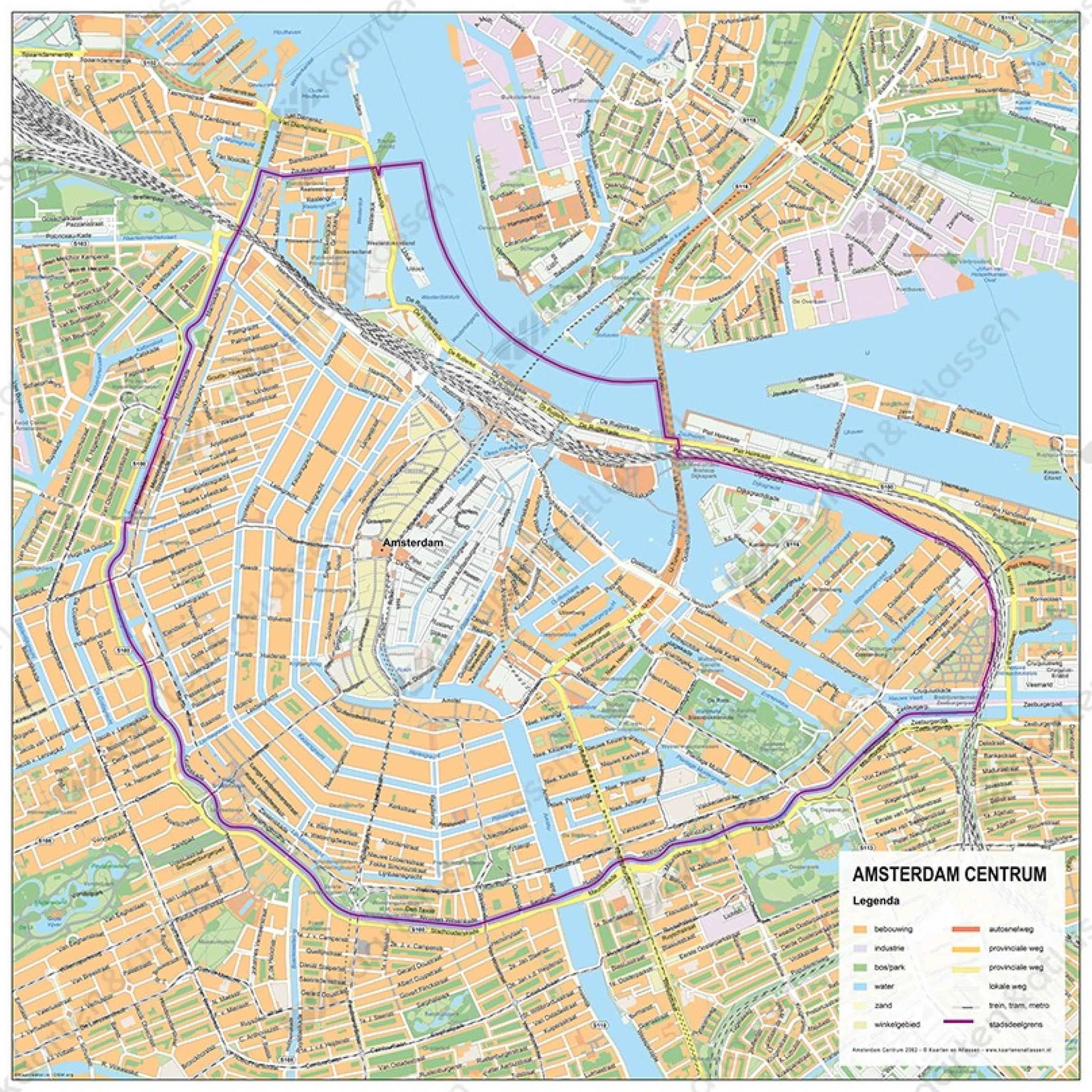 Stadsdeelkaart Amsterdam Centrum 2062
